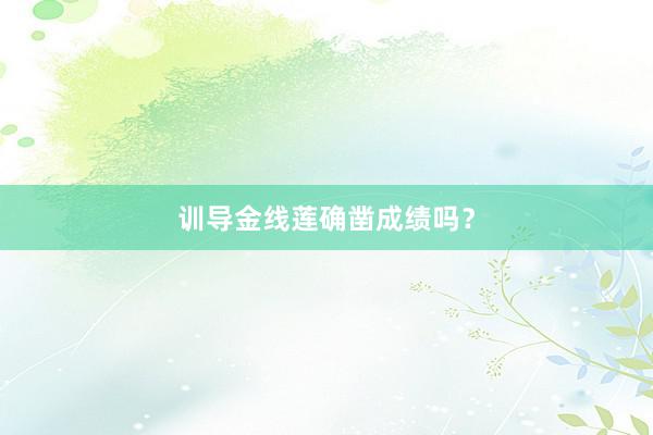 训导金线莲确凿成绩吗？