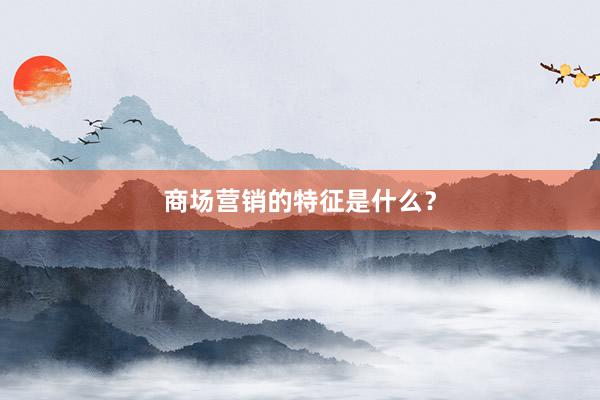 商场营销的特征是什么？